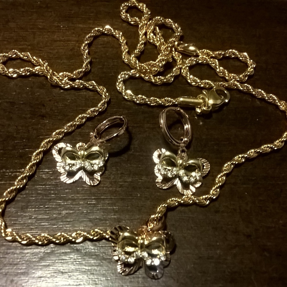 Multi Color Gold Butterfly Shape Jewelry